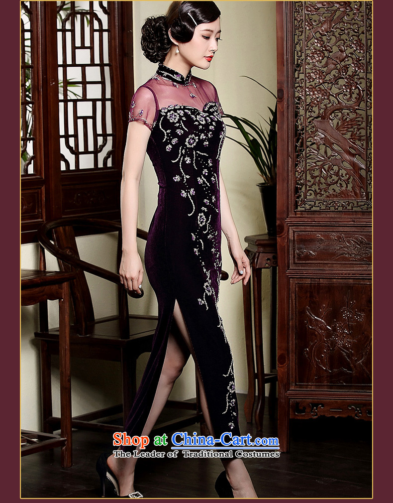 The fall of the new seal scouring pads manually staple-ju long qipao gown mother improved elegant reminiscent of the dresses purple XXL picture, prices, brand platters! The elections are supplied in the national character of distribution, so action, buy now enjoy more preferential! As soon as possible.