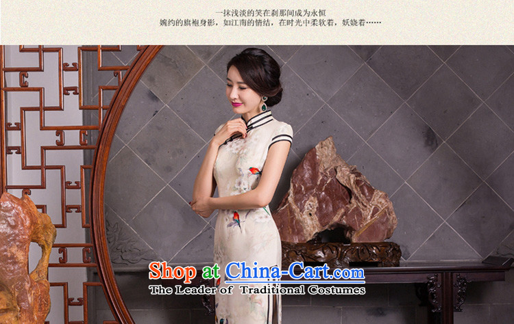 The cross-sa 2015 Long qipao beep birds skirt the new boxed qipao Stylish retro autumn improved cheongsam dress cheongsam dress Q278 Ms. Light Yellow XL Photo, prices, brand platters! The elections are supplied in the national character of distribution, so action, buy now enjoy more preferential! As soon as possible.