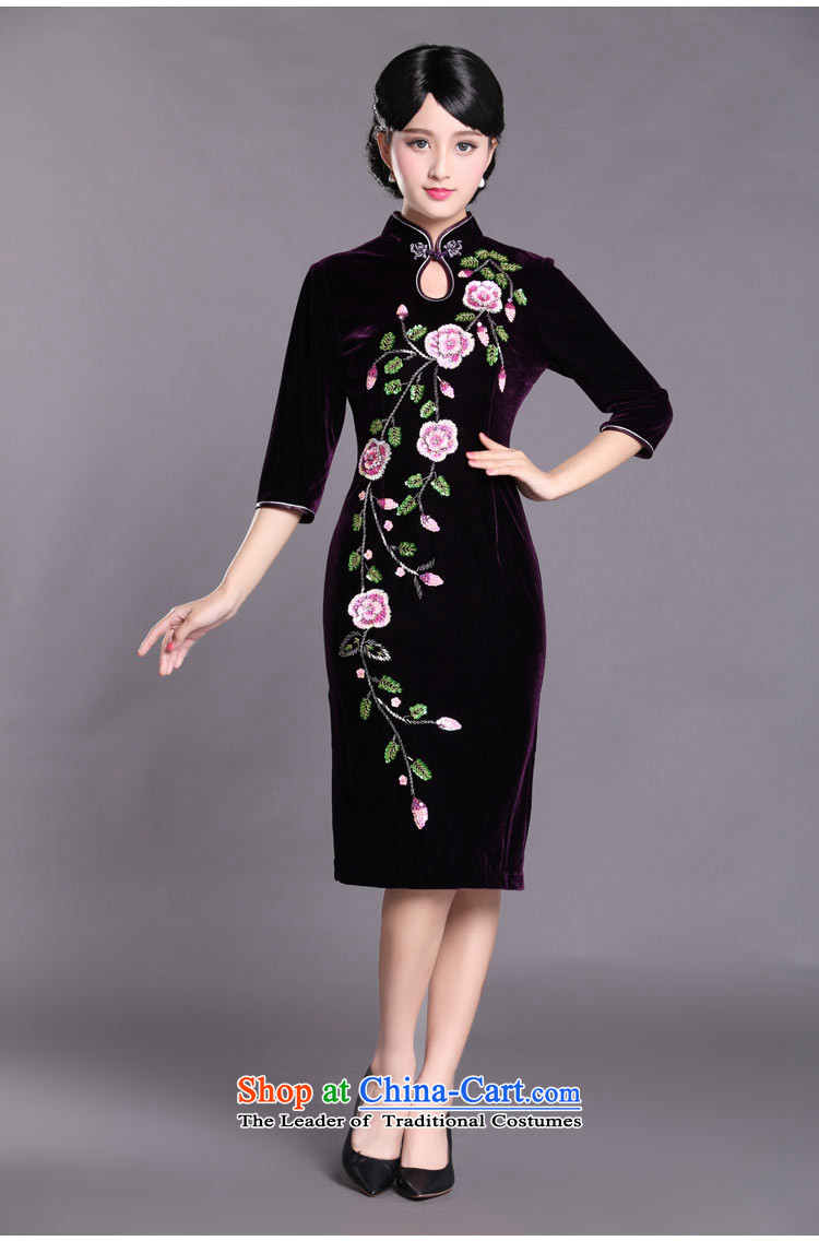 Joe was aristocratic Kim Choo skirt gathering scouring pads cheongsam dress in long-sleeved red wine SRDZ004 XL Photo, prices, brand platters! The elections are supplied in the national character of distribution, so action, buy now enjoy more preferential! As soon as possible.