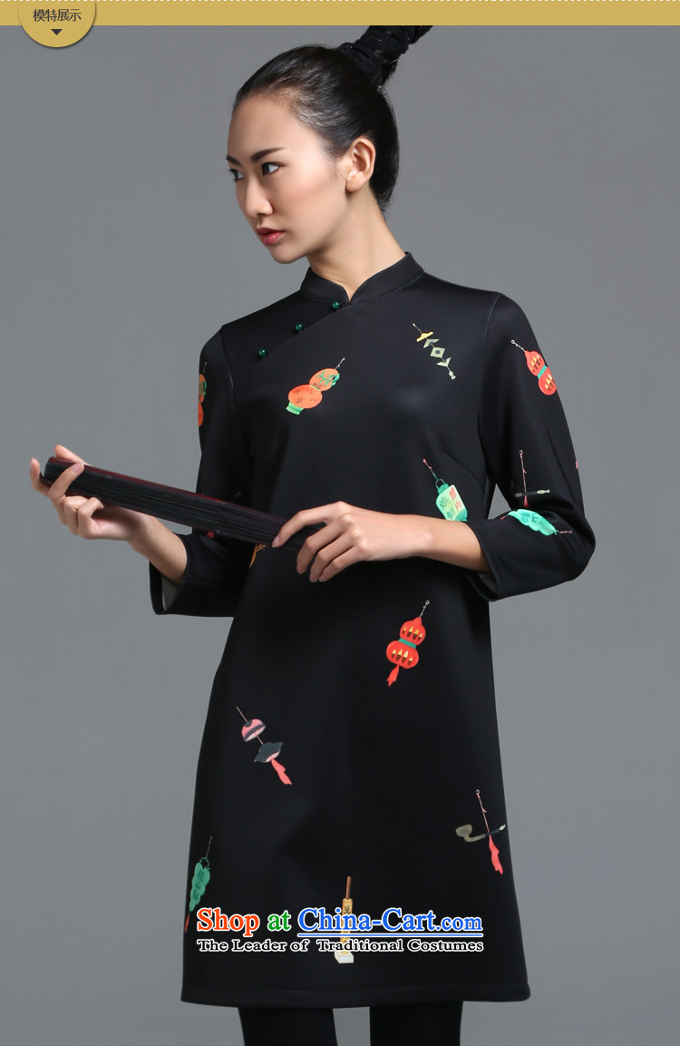 【 mustard original health night patrols/New Chinese collar ramp up the skirt China wind customized stamp improved long-sleeved autumn load female qipao qipao stamp Spot Image, the price and the xl brand platters! The elections are supplied in the national character of distribution, so action, buy now enjoy more preferential! As soon as possible.