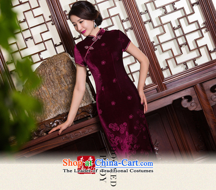 Yuan of Hsiukuluan 2015 new velvet cheongsam dress long antique style qipao gown of older Ms. qipao QD268-9 deep red XL Photo, prices, brand platters! The elections are supplied in the national character of distribution, so action, buy now enjoy more preferential! As soon as possible.