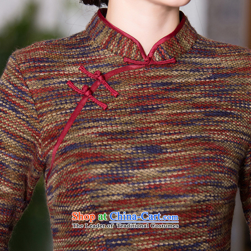 Yuan of qipao autumn 2015 has a stylish retro fitted knitting dress qipao new 7 Ms. cuff improved cheongsam dress QD271 picture color M YUAN YUAN of SU) , , , shopping on the Internet