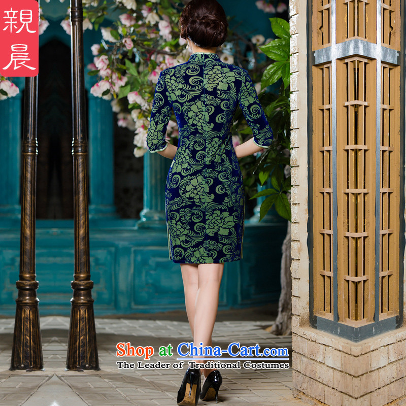 The wedding-dress in mother Kim scouring pads qipao older dresses autumn 2015 new upscale large wedding in short-sleeved green 2XL, pro-am , , , shopping on the Internet