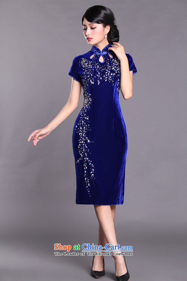 Joe was aristocratic Kim Choo skirt gathering scouring pads cheongsam dress in long-sleeved blue SRDZ006 XXL picture, prices, brand platters! The elections are supplied in the national character of distribution, so action, buy now enjoy more preferential! As soon as possible.