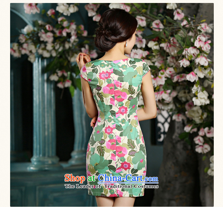 In accordance with the intention is thicker  9023# minimalist style qipao lady Sau San short-sleeved stamp summer dress suit Female L pictures, prices, brand platters! The elections are supplied in the national character of distribution, so action, buy now enjoy more preferential! As soon as possible.