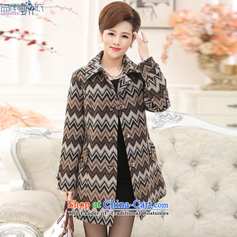 In the number of older women's jacket middle-aged moms load? winter clothing a windbreaker Thick Long autumn in winter coats 4XL, white blue rain butterfly according to , , , shopping on the Internet