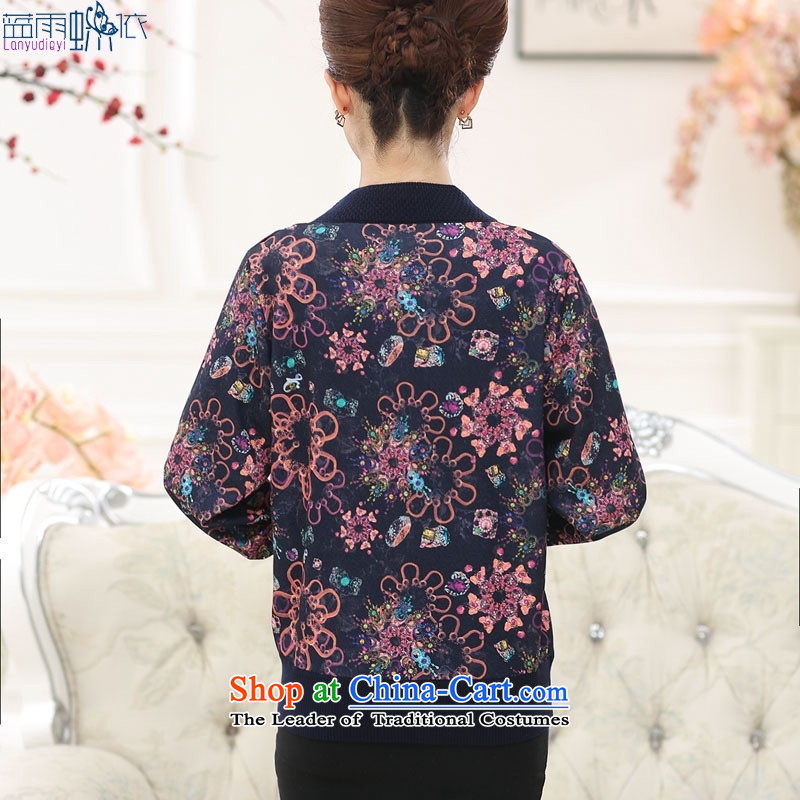 The fall in the number of older women 15 temperament mother replacing sweater stamp top two kits dark blue 120 yards XXL, blue rain butterfly according to , , , shopping on the Internet