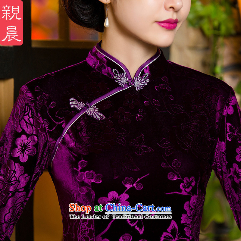 The wedding-dress mother with high Kim qipao retro short, scouring pads of autumn and winter in the elderly in the Cuff dresses new short of the 10-day shipment of 2XL-- pro-am , , , shopping on the Internet