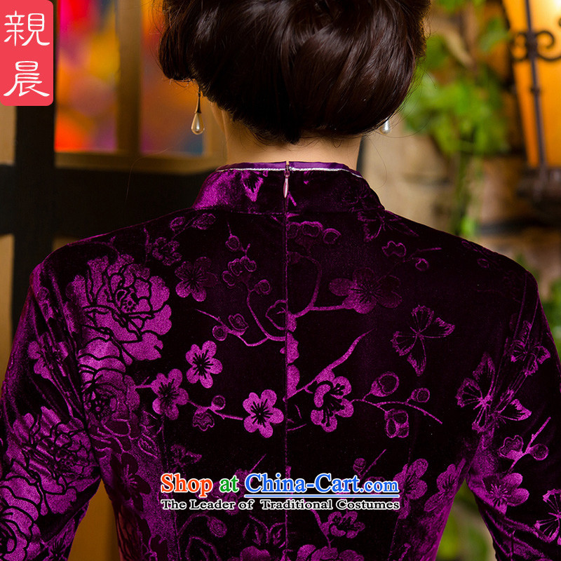 The wedding-dress mother with high Kim qipao retro short, scouring pads of autumn and winter in the elderly in the Cuff dresses new short of the 10-day shipment of 2XL-- pro-am , , , shopping on the Internet