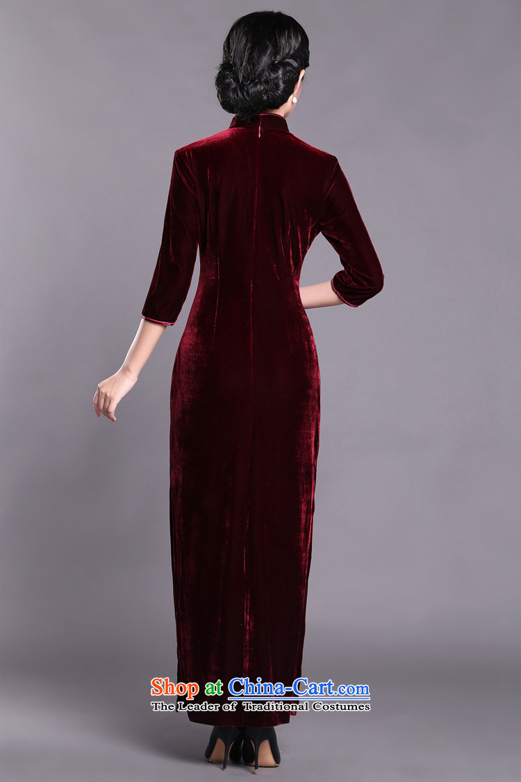 Kim Choo skirt embroidery scouring pads qipao gown long SRXH005 gathering maroon in cuff L picture, prices, brand platters! The elections are supplied in the national character of distribution, so action, buy now enjoy more preferential! As soon as possible.