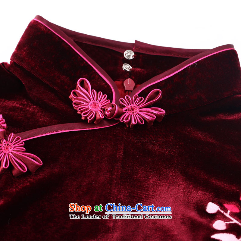 Kim Choo skirt embroidery scouring pads qipao gown long SRXH005 gathering BOURDEAUX L,CHOSHAN LADIES,,, in cuff shopping on the Internet