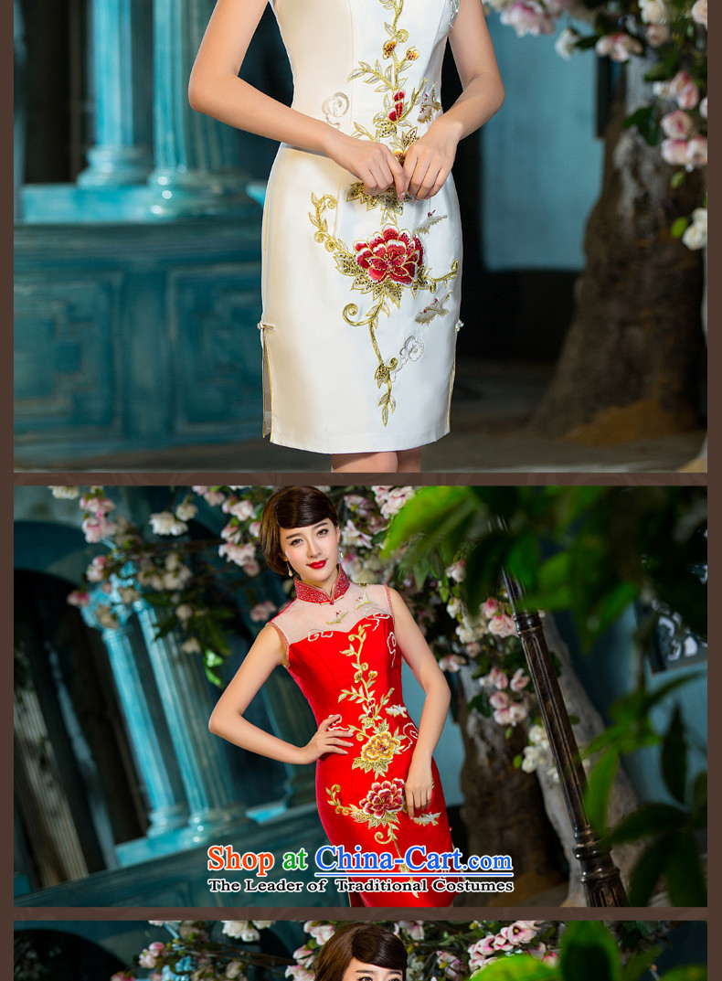Eason Chan point cheongsam dress autumn 2015 new stylish with improved sexy Lace Embroidery Sau San video thin Chinese female dresses White M after the payment for about a week shipment picture, prices, brand platters! The elections are supplied in the national character of distribution, so action, buy now enjoy more preferential! As soon as possible.