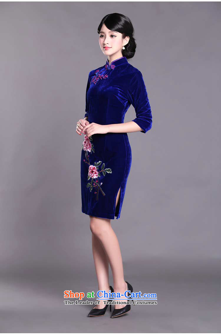 Kim Choo skirt embroidery scouring pads cheongsam dress in the gathering of long-sleeved blue SRXH006 L picture, prices, brand platters! The elections are supplied in the national character of distribution, so action, buy now enjoy more preferential! As soon as possible.