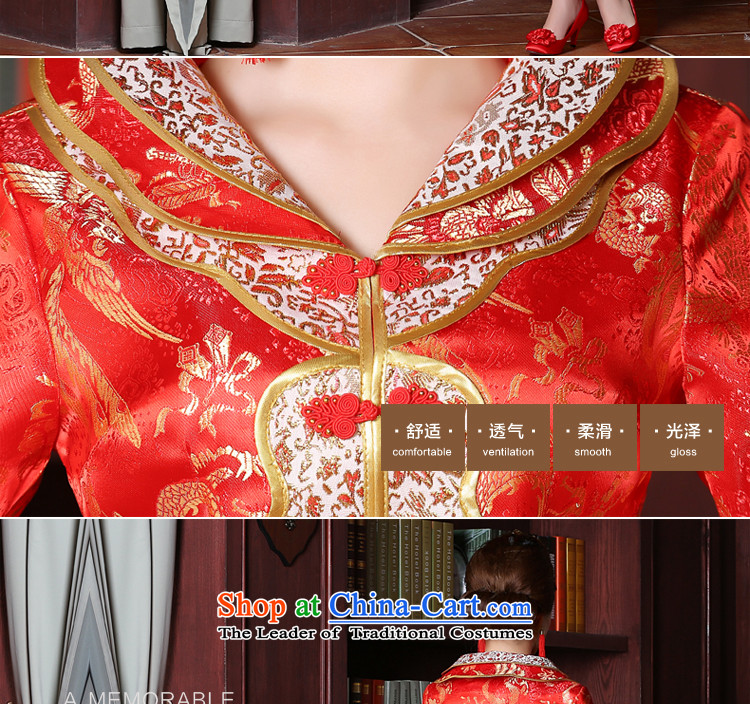 Toasting champagne bride services serving Chinese style wedding dresses marriage red large stylish wedding dress code 2015 new autumn and winter long sleeve length of 7 to the establishment of a picture, prices, S brand platters! The elections are supplied in the national character of distribution, so action, buy now enjoy more preferential! As soon as possible.