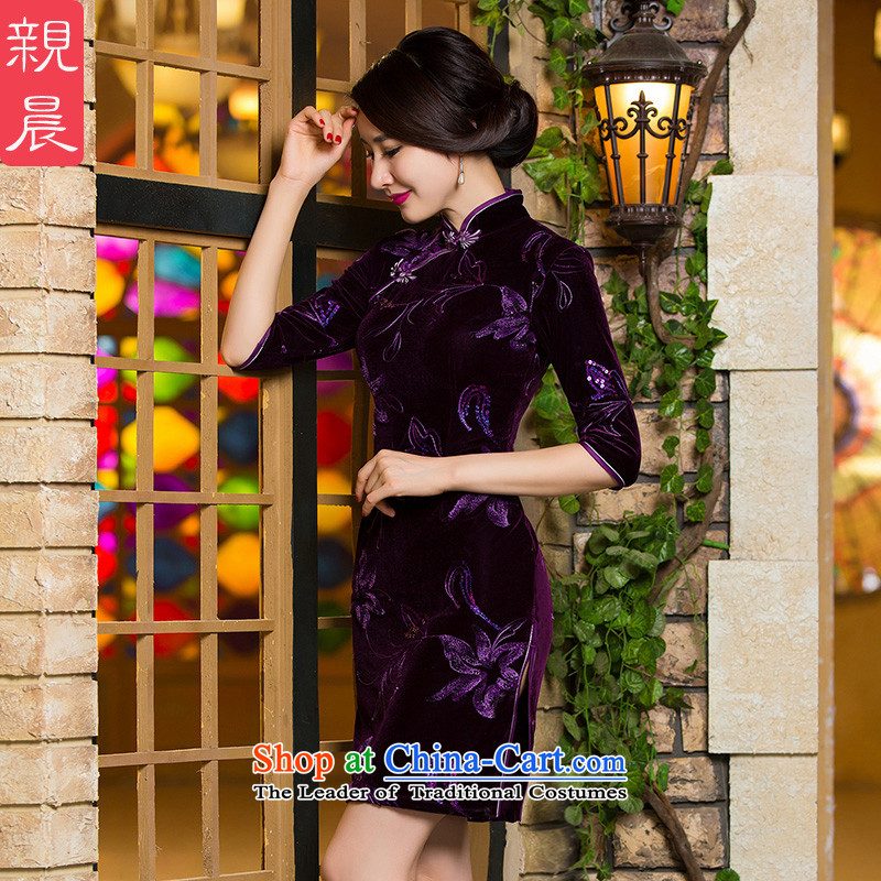 Kim scouring pads in the skirt qipao older wedding wedding dress with retro improved short mother) cuff dresses new short, XL, pro-am , , , shopping on the Internet