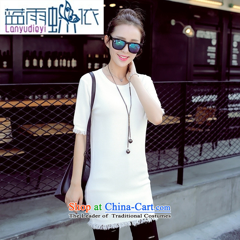 Ya-ting 2015 fall for the new shop for women in the medium to long term, Solid Color round-neck collar edging under the fifth forming the cuff-sleeved black are code