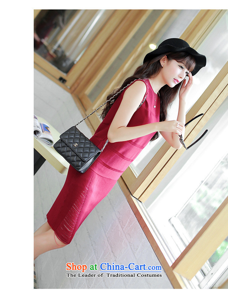 Ya-ting Shop Boxed new autumn 2015 ladies' knitted sleeveless solid color two kits skirt dresses edging chestnut horses are code picture, prices, brand platters! The elections are supplied in the national character of distribution, so action, buy now enjoy more preferential! As soon as possible.