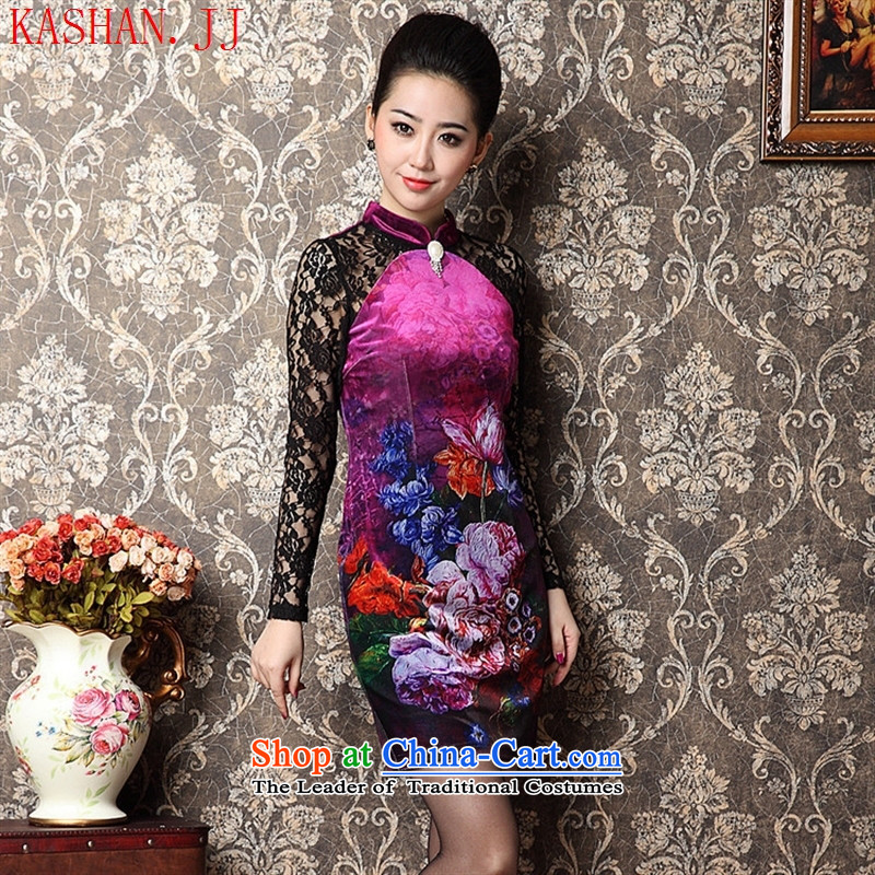 Mano-hwan's middle-aged moms new stamp scouring pads package and a mock-neck Sau San long-sleeved qipao picture color M Card Shan (KASHAN.JJ CHRISTMASTIME) , , , shopping on the Internet