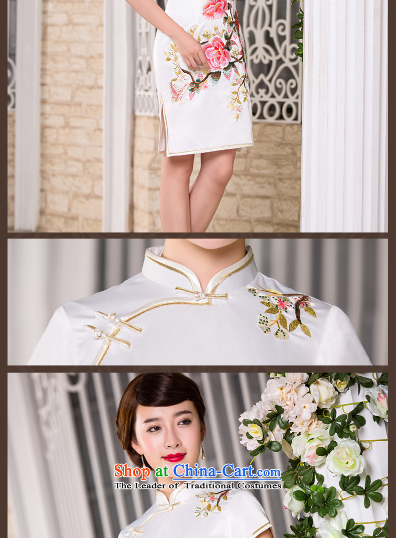 Eason Chan point qp cheongsam dress 2015 new fall short of short-sleeved Sau San video thin white simple daily marriage banquet dress white L picture, prices, brand platters! The elections are supplied in the national character of distribution, so action, buy now enjoy more preferential! As soon as possible.