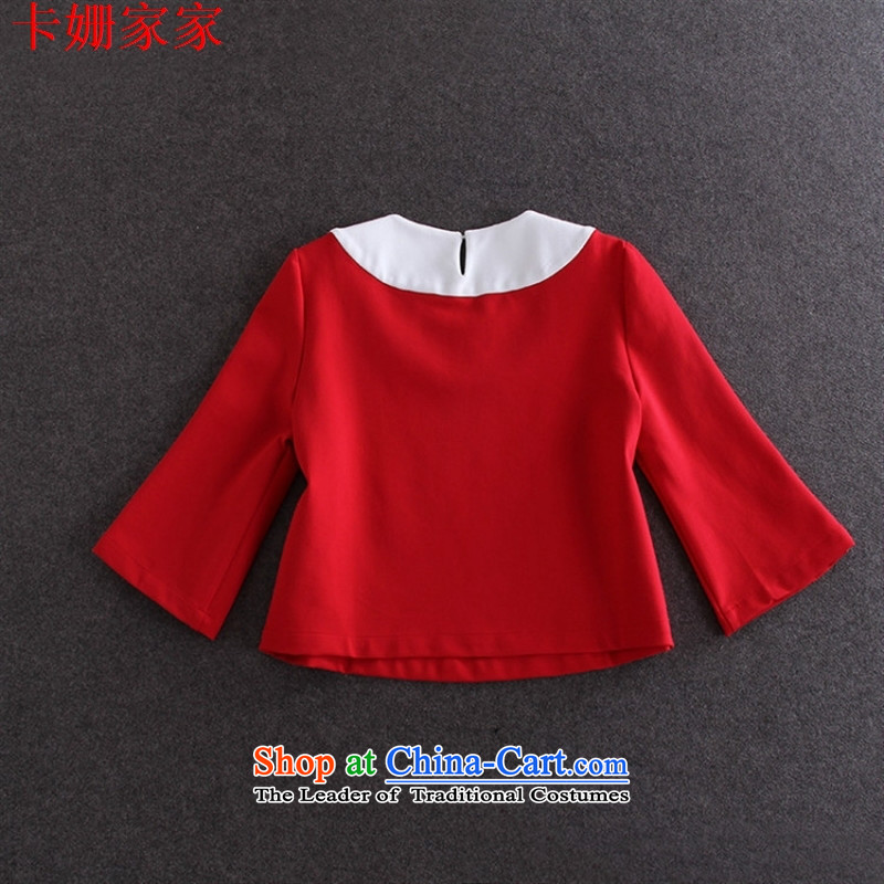  The European site autumn 50A589 load new women's stylish blouse Color Plane Collision RED M Card Shan (KASHAN.JJ CHRISTMASTIME) , , , shopping on the Internet