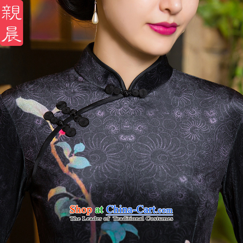 Kim scouring pads in the skirt qipao older wedding-dress Mother New) Fall/Winter Collections of nostalgia for the improvement in the skirt short-sleeved) , L, pro-am , , , shopping on the Internet