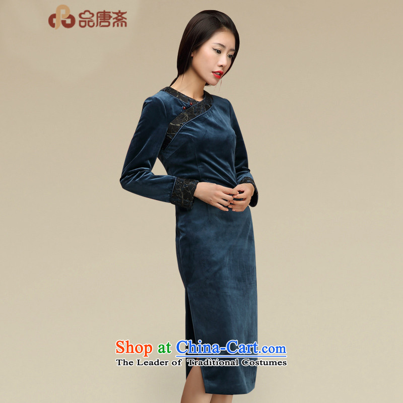 No. Tang Ramadan cheongsam dress  2015 autumn and winter new ethnic retro female Kim scouring pads qipao blue XL, Tang Ramadan , , , No. shopping on the Internet