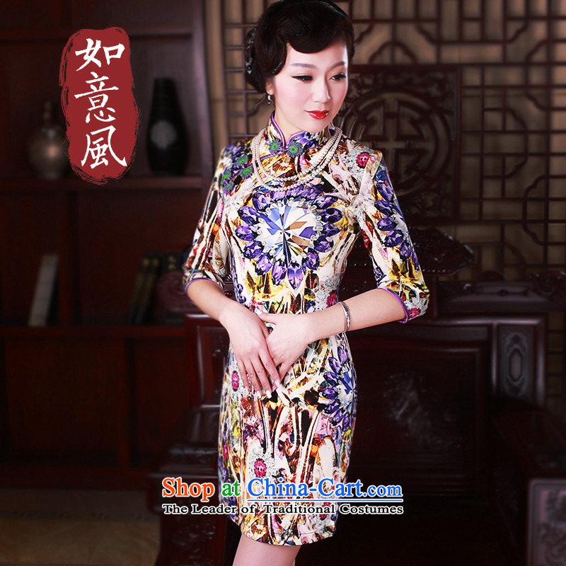 After a new wind loading in the spring and autumn 2015 retro look stylish improved improvements cuff short skirt 503.8 503.8 QIPAO) S, after the wind has been pressed suit shopping on the Internet