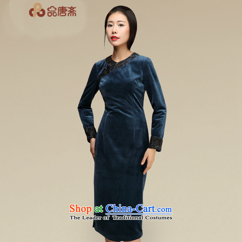 No. Tang Ramadan cheongsam dress  2015 autumn and winter new ethnic retro female Kim qipao Blue M products velvet Tang Ramadan , , , shopping on the Internet