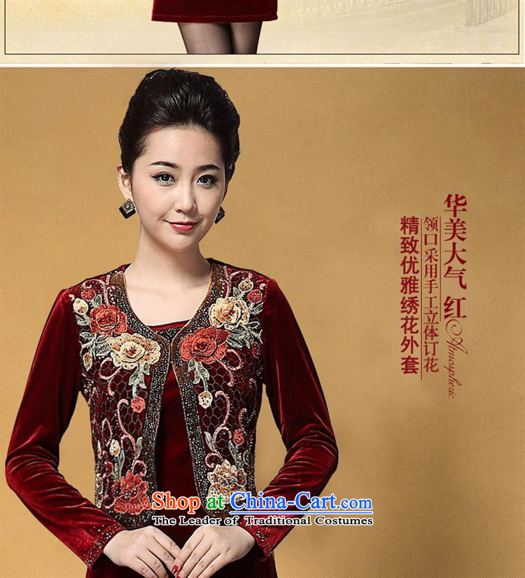 Ya-ting shop 2015 Autumn new wedding wedding ceremony in mother Kim velvet skirts older two kits dresses wine red XXL picture, prices, brand platters! The elections are supplied in the national character of distribution, so action, buy now enjoy more preferential! As soon as possible.