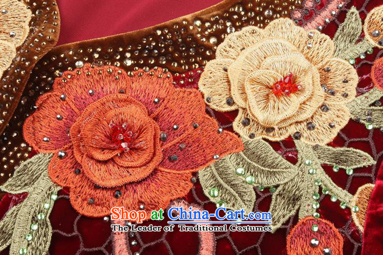 Ya-ting shop 2015 Autumn new wedding wedding ceremony in mother Kim velvet skirts older two kits dresses wine red XXL picture, prices, brand platters! The elections are supplied in the national character of distribution, so action, buy now enjoy more preferential! As soon as possible.