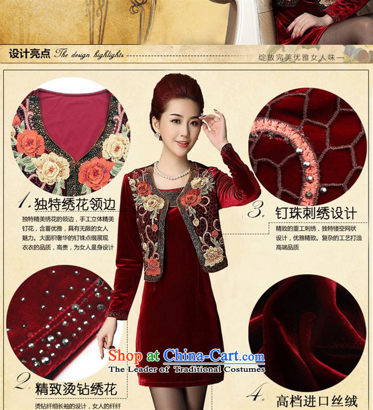 Ya-ting stylish shops 2015 Autumn new wedding wedding ceremony in mother Kim velvet skirts older two kits dresses violet XL Photo, prices, brand platters! The elections are supplied in the national character of distribution, so action, buy now enjoy more preferential! As soon as possible.