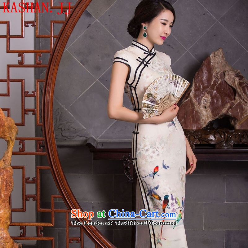 Mano-hwan's new 2015 qipao autumn and winter Couture fashion antique dresses jacquard temperament improved long dresses Sau San figure M Card Shan (KASHAN.JJ CHRISTMASTIME) , , , shopping on the Internet