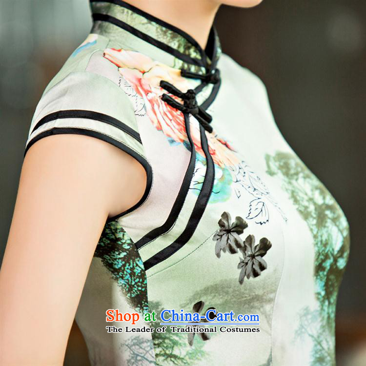 Mano-hwan's Summer 2015 New Silk Cheongsam improved stylish lady dresses retro style qipao gown figure L picture, prices, brand platters! The elections are supplied in the national character of distribution, so action, buy now enjoy more preferential! As soon as possible.