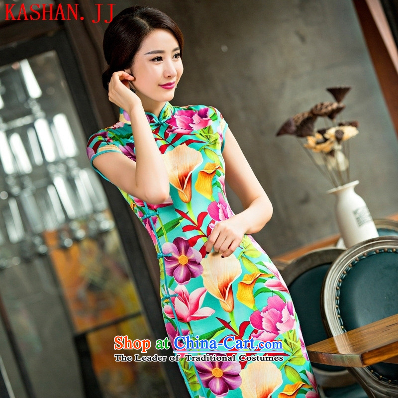 Mano-hwan's new Silk Cheongsam look ladies dress qipao Sau San clothing dresses dress figure M Card Shan (KASHAN.JJ CHRISTMASTIME) , , , shopping on the Internet