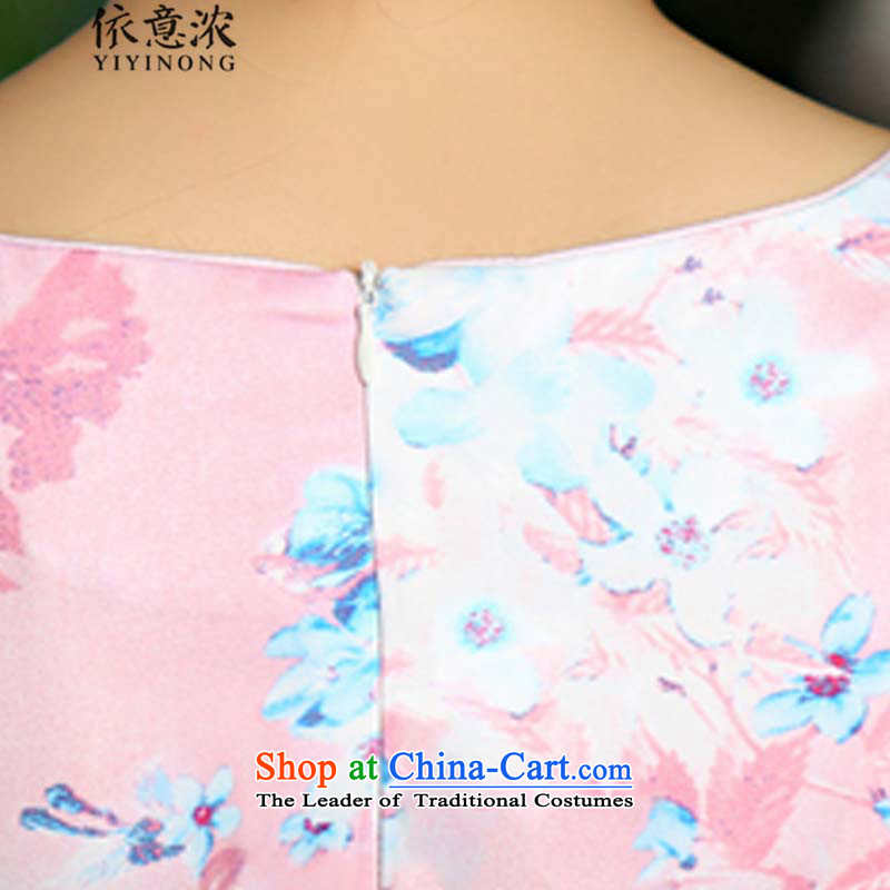 In accordance with the intention is thicker  9022# summer video thin cheongsam dress circle style improvement blue qipao Sau San embroidery , L, in accordance with the intention is thicker (YIYINONG) , , , shopping on the Internet
