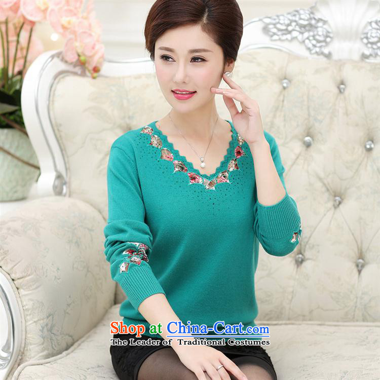 Replace wear long-sleeved shirt autumn large middle-aged ladies' knitted shirts loose T-shirt with green 115 pictures mother, prices, brand platters! The elections are supplied in the national character of distribution, so action, buy now enjoy more preferential! As soon as possible.