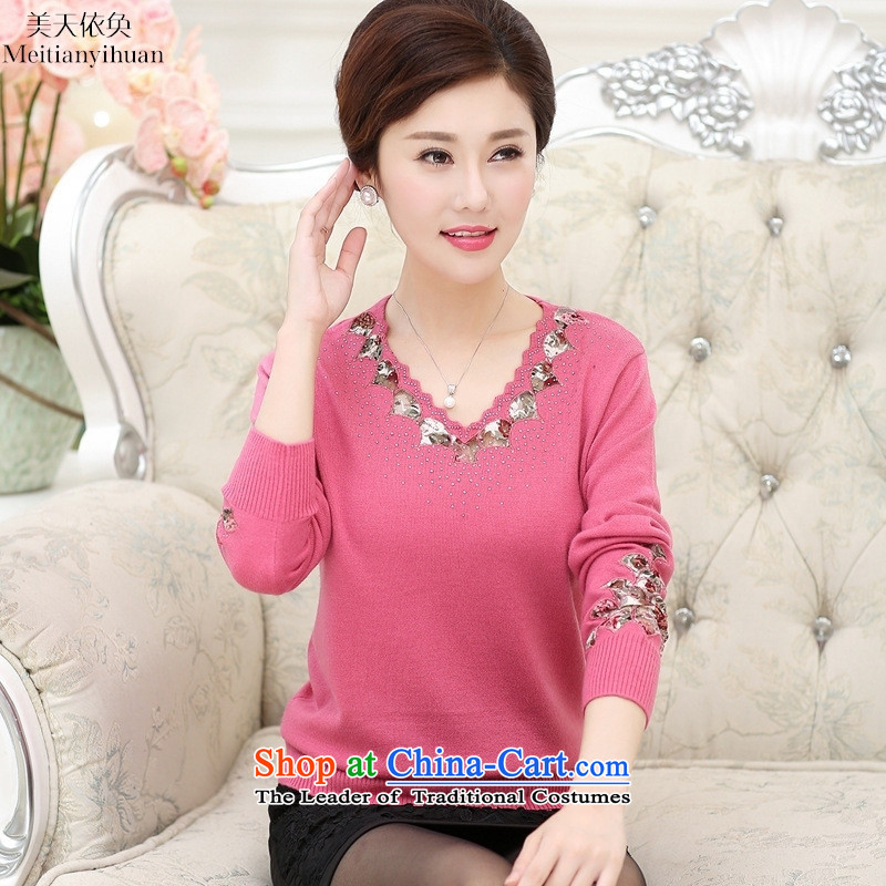 Replace wear long-sleeved shirt autumn large middle-aged ladies' knitted shirts loose T-shirt with green 115 American Mothers Day in accordance with the property (meitianyihuan) , , , shopping on the Internet