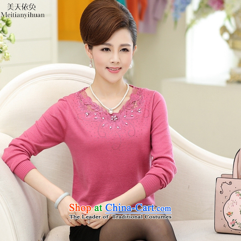 In the autumn of older replacing large long-sleeved T-shirt with long-sleeved embroidered forming the moms clothes knitted and green day in accordance with the property and 110 (meitianyihuan) , , , shopping on the Internet