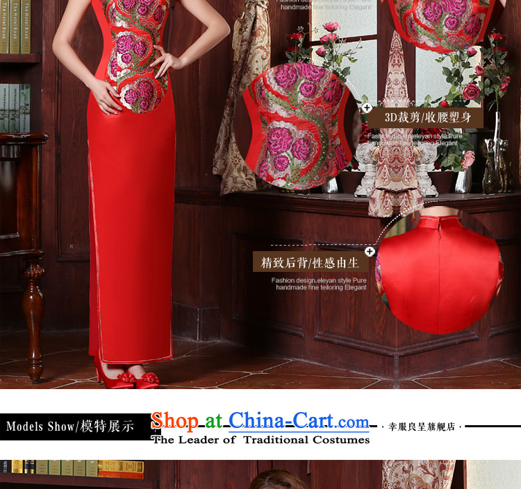 Red bows service bridal dresses Chinese wedding dress autumn 2015 New Long) Bride with stylish wedding dress short-sleeved long 2XL Photo, prices, brand platters! The elections are supplied in the national character of distribution, so action, buy now enjoy more preferential! As soon as possible.