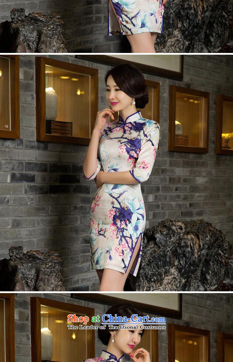 The retro-hwan's Silk Cheongsam New Sau San stylish improvement cuff banquet daily qipao skirt picture color pictures, price 11031 L, brand platters! The elections are supplied in the national character of distribution, so action, buy now enjoy more preferential! As soon as possible.