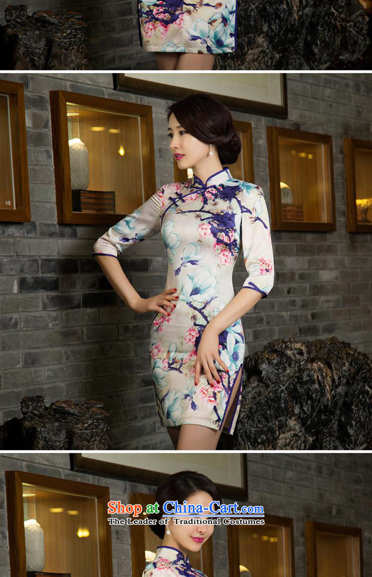 The retro-hwan's Silk Cheongsam New Sau San stylish improvement cuff banquet daily qipao skirt picture color pictures, price 11031 L, brand platters! The elections are supplied in the national character of distribution, so action, buy now enjoy more preferential! As soon as possible.