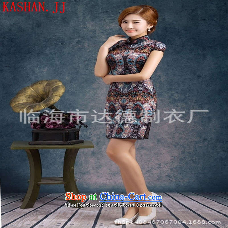 Mano-hwan's new decorated in video thin summer female qipao daily improved Stylish retro cheongsam dress embroidery chiffon birds Yu Shan Zaoyuan Card, L (KASHAN.JJ) , , , shopping on the Internet