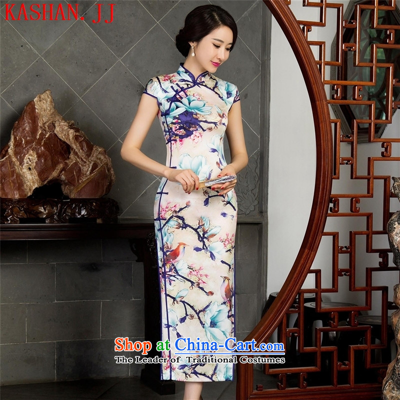 Mano-hwan's autumn, short-sleeved long qipao improved stylish cheongsam dress XXL, 12023 card Shan House (KASHAN.JJ) , , , shopping on the Internet