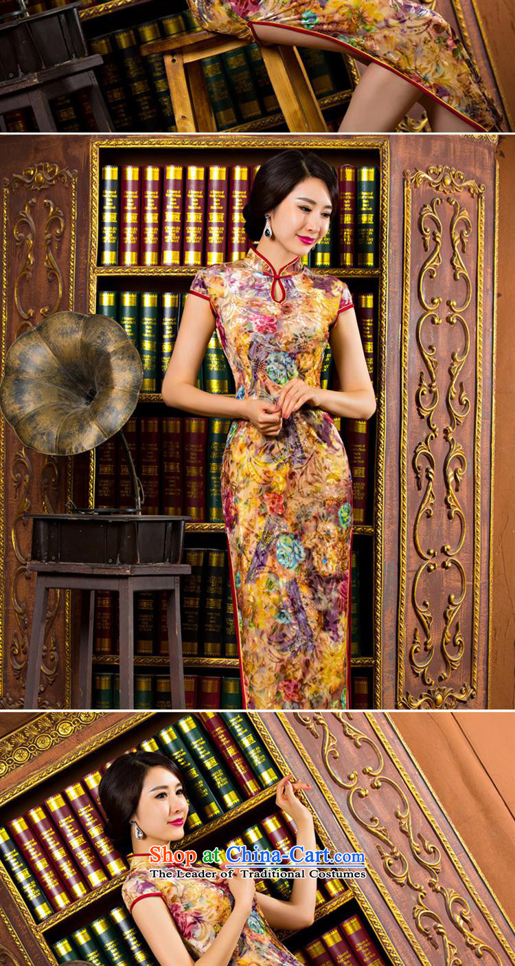 Mano-hwan's new short-sleeved cheongsam dress summer stylish improved cheongsam dress qipao scouring pads yellow Sau San XXL picture, prices, brand platters! The elections are supplied in the national character of distribution, so action, buy now enjoy more preferential! As soon as possible.