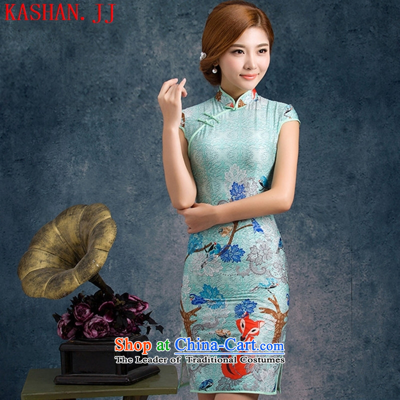 The stylish, Sau San improvements-hwan of ethnic qipao antique dresses digital print short of Qipao Korea silk fox?L