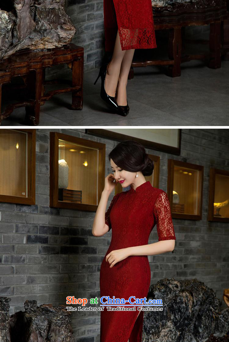 Mano-hwan's 2015 Spring/Summer new quarters cuff lace in long antique dresses, wine red flower picture color 12011 Biological L picture, prices, brand platters! The elections are supplied in the national character of distribution, so action, buy now enjoy more preferential! As soon as possible.