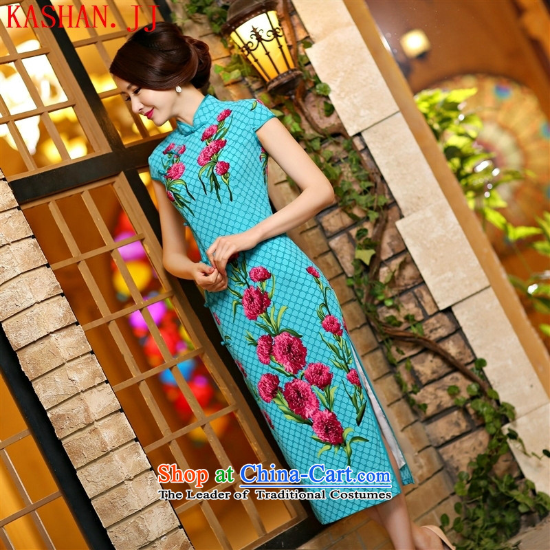Mano-hwan's new stylish improved、Qipao Length sleeveless cheongsam dress qipao antique dresses qipao navy blue, M, Susan Sarandon Zaoyuan (KASHAN.JJ card) , , , shopping on the Internet