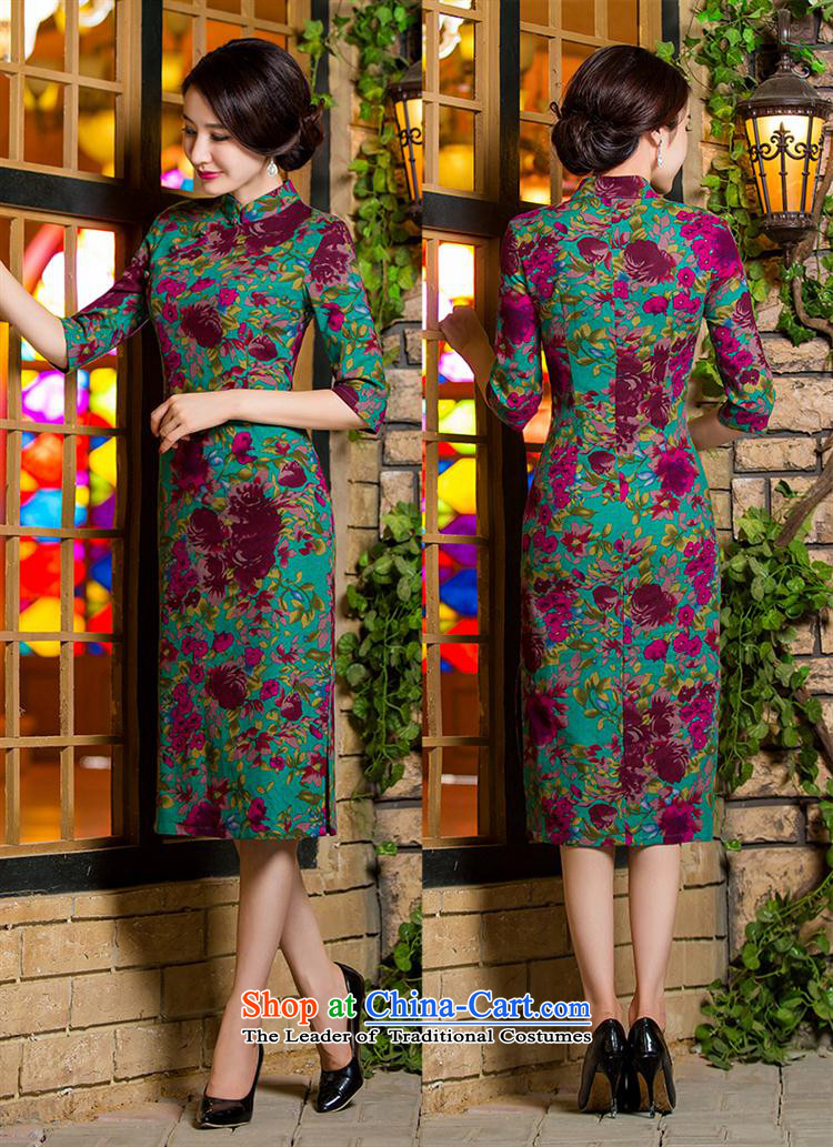 Mano-hwan's autumn 2015 Summer retro Sau San Graphics Improvement linen long thin) cuff cheongsam dress ink butterfly XXXL picture, prices, brand platters! The elections are supplied in the national character of distribution, so action, buy now enjoy more preferential! As soon as possible.