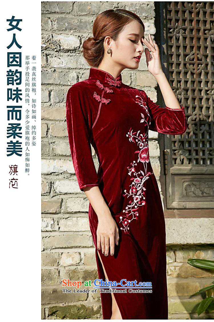 The long-hwan, the velvet cheongsam mother load new large number 2015 antique dresses wedding dress in purple long-sleeved XXL picture, prices, brand platters! The elections are supplied in the national character of distribution, so action, buy now enjoy more preferential! As soon as possible.
