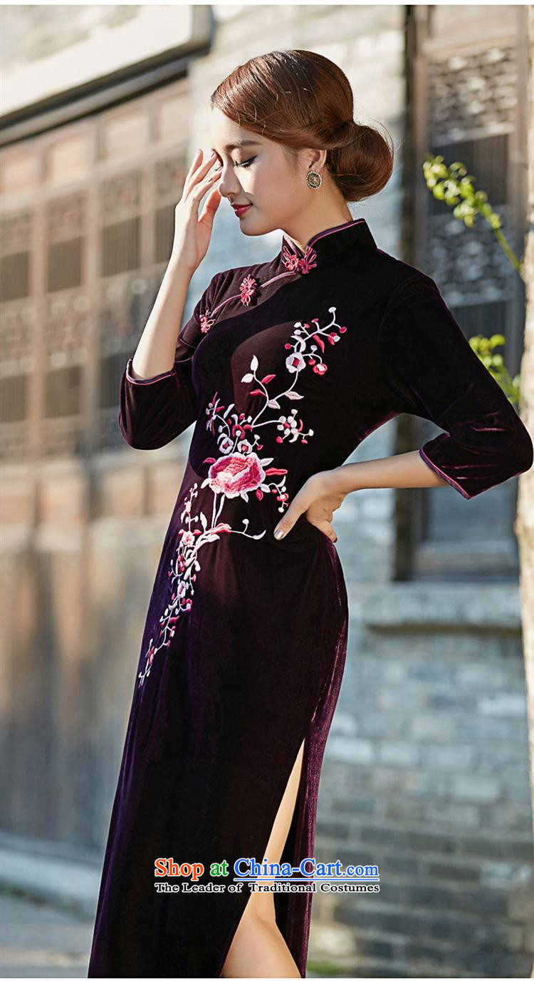 The long-hwan, the velvet cheongsam mother load new large number 2015 antique dresses wedding dress in purple long-sleeved XXL picture, prices, brand platters! The elections are supplied in the national character of distribution, so action, buy now enjoy more preferential! As soon as possible.